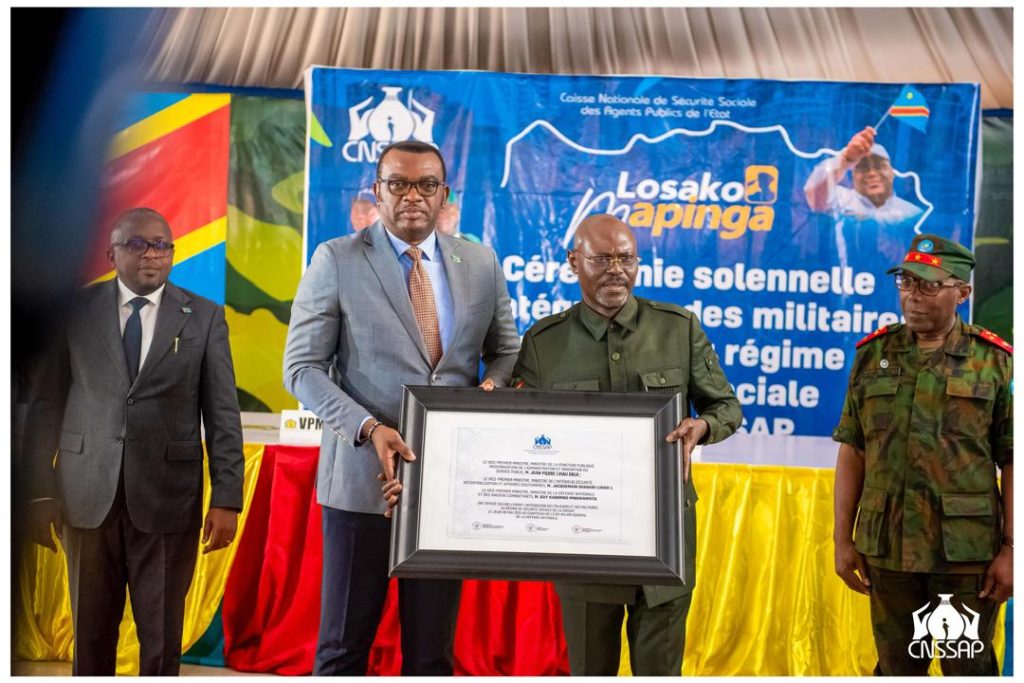 RDC : Les militaires et policiers officiellement intégrés au régime de sécurité sociale de la CNSSAP