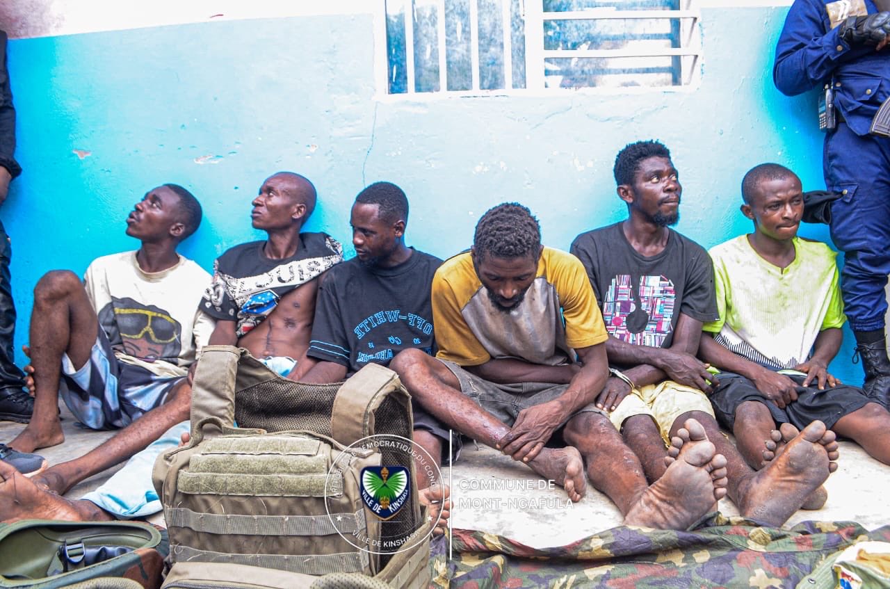 RDC : six présumés criminels, dont deux militaires, interpellés à Mont-Ngafula