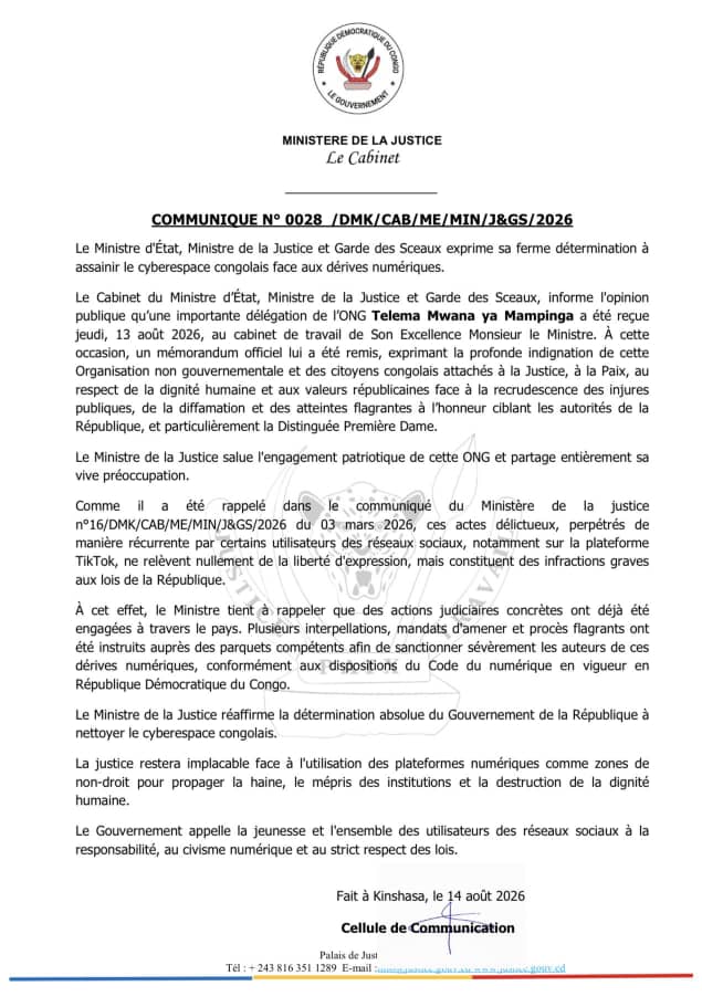 RDC : Les internautes responsables des dérives sur les réseaux sociaux, désormais dans le viseur de la justice RDC : Les internautes responsables des dérives sur les réseaux sociaux, désormais dans le viseur de la justice