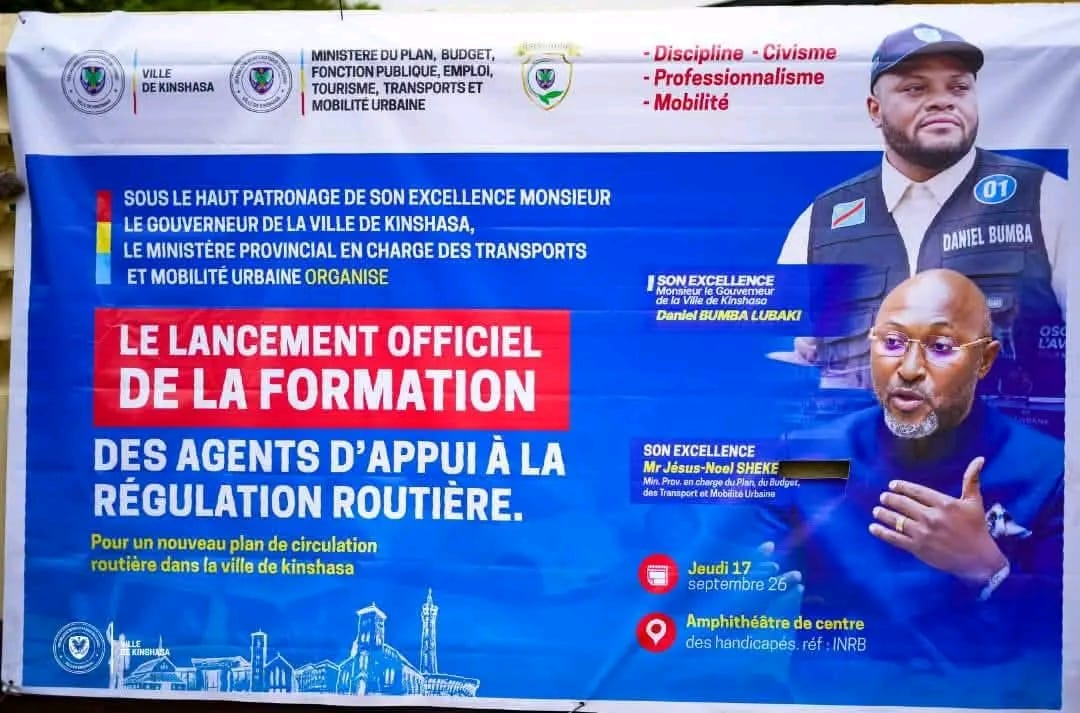Kinshasa : Daniel Bumba lance la formation de 280 agents pour fluidifier la circulation